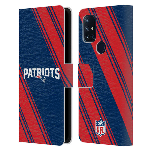 NFL New England Patriots Artwork Stripes Leather Book Wallet Case Cover For OnePlus Nord N10 5G
