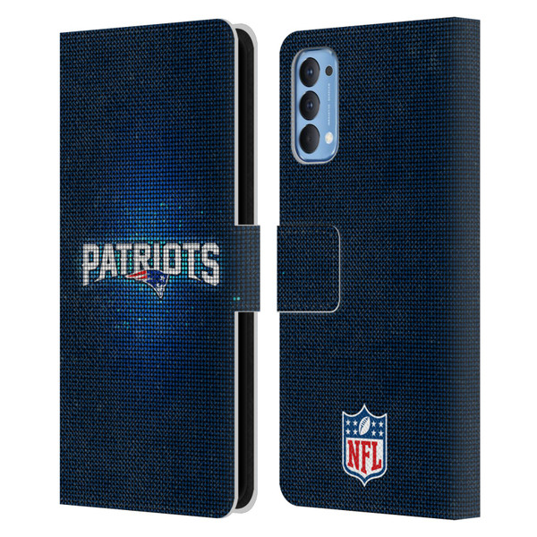 NFL New England Patriots Artwork LED Leather Book Wallet Case Cover For OPPO Reno 4 5G