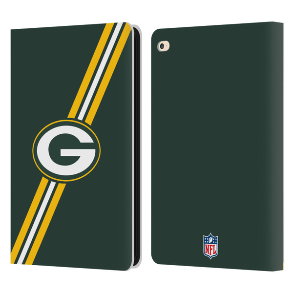 NFL Green Bay Packers Logo Stripes Leather Book Wallet Case Cover For Apple iPad Air 2 (2014)