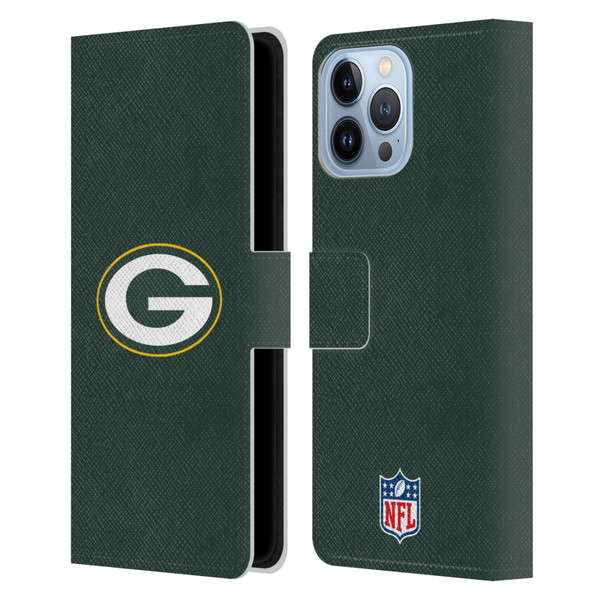NFL Green Bay Packers Logo Plain Leather Book Wallet Case Cover For Apple iPhone 13 Pro Max