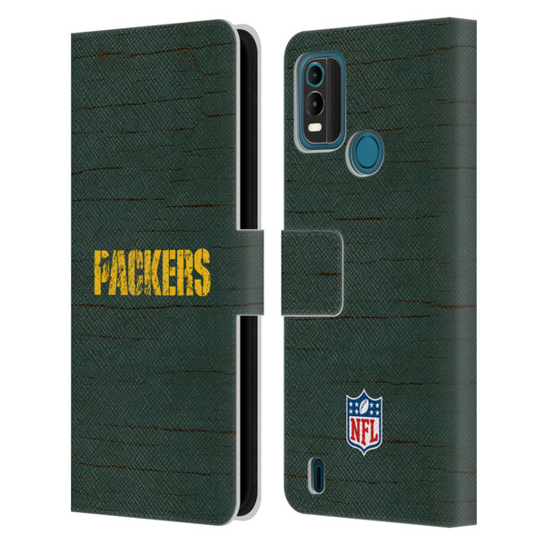 NFL Green Bay Packers Logo Distressed Look Leather Book Wallet Case Cover For Nokia G11 Plus