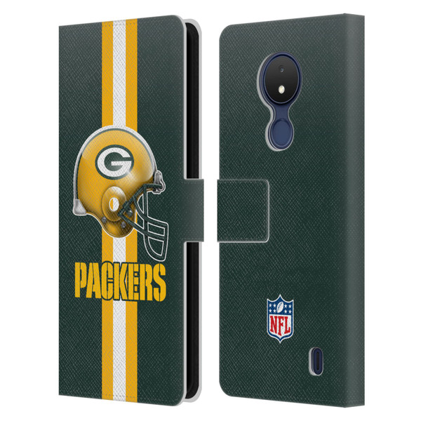 NFL Green Bay Packers Logo Helmet Leather Book Wallet Case Cover For Nokia C21