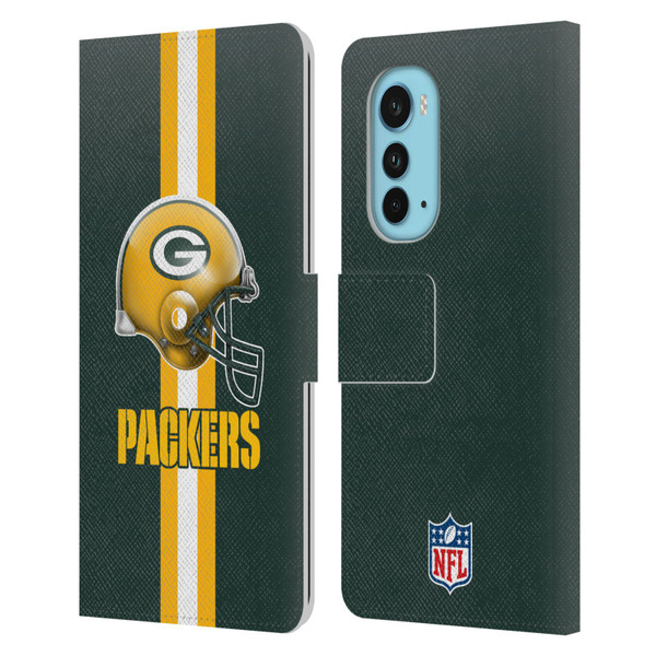 NFL Green Bay Packers Logo Helmet Leather Book Wallet Case Cover For Motorola Edge (2022)