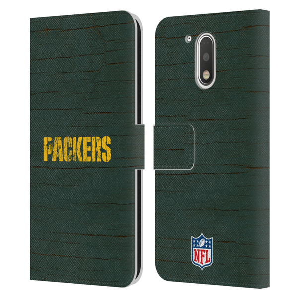 NFL Green Bay Packers Logo Distressed Look Leather Book Wallet Case Cover For Motorola Moto G41