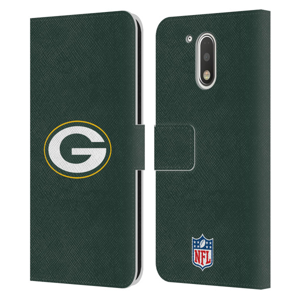 NFL Green Bay Packers Logo Plain Leather Book Wallet Case Cover For Motorola Moto G41