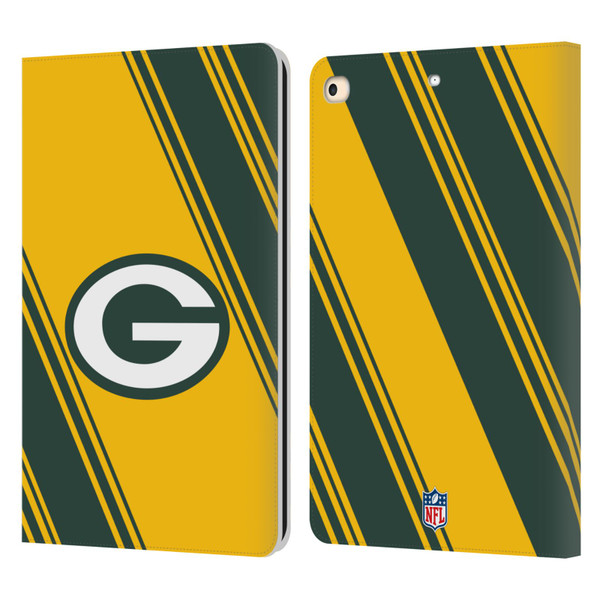NFL Green Bay Packers Artwork Stripes Leather Book Wallet Case Cover For Apple iPad 9.7 2017 / iPad 9.7 2018