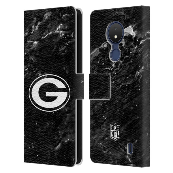 NFL Green Bay Packers Artwork Marble Leather Book Wallet Case Cover For Nokia C21