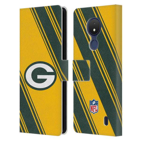 NFL Green Bay Packers Artwork Stripes Leather Book Wallet Case Cover For Nokia C21