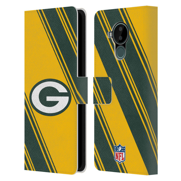 NFL Green Bay Packers Artwork Stripes Leather Book Wallet Case Cover For Nokia C30