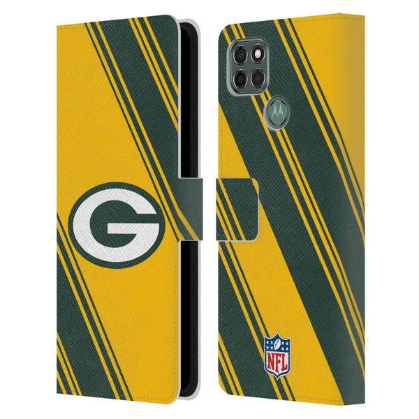NFL Green Bay Packers Artwork Stripes Leather Book Wallet Case Cover For Motorola Moto G9 Power
