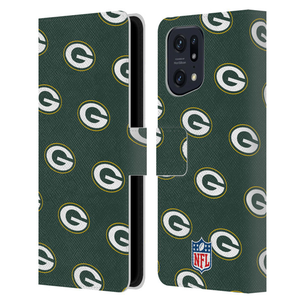 NFL Green Bay Packers Artwork Patterns Leather Book Wallet Case Cover For OPPO Find X5