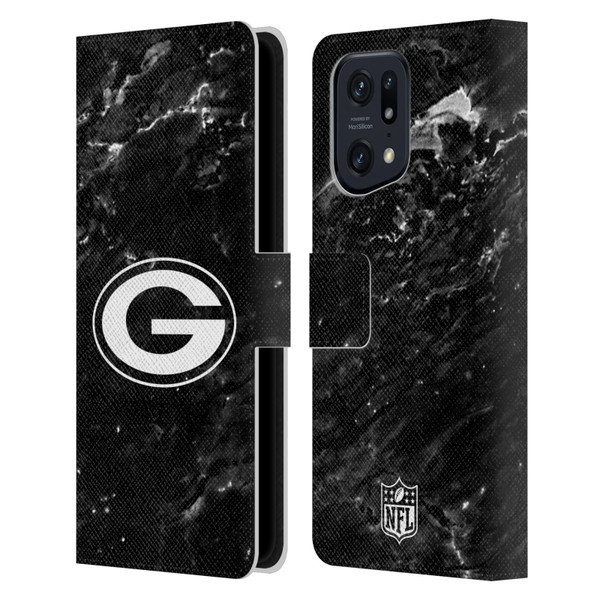 NFL Green Bay Packers Artwork Marble Leather Book Wallet Case Cover For OPPO Find X5 Pro