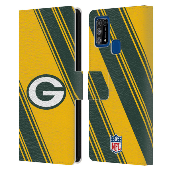 NFL Green Bay Packers Artwork Stripes Leather Book Wallet Case Cover For Samsung Galaxy M31 (2020)