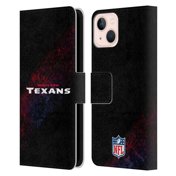 NFL Houston Texans Logo Blur Leather Book Wallet Case Cover For Apple iPhone 13