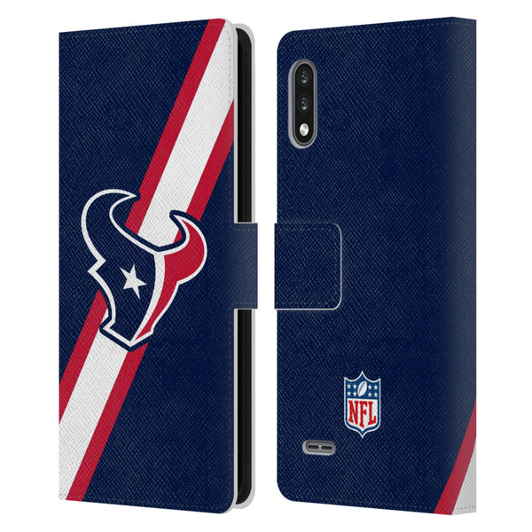 NFL Houston Texans Logo Stripes Leather Book Wallet Case Cover For LG K22