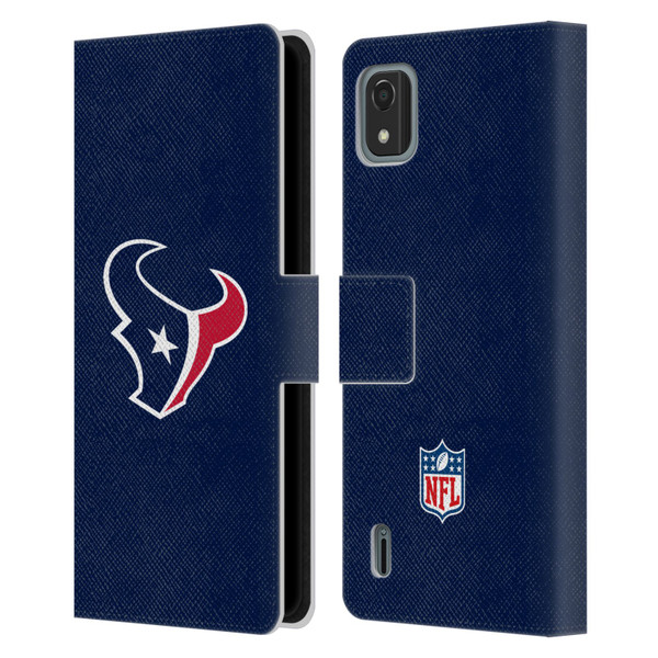 NFL Houston Texans Logo Plain Leather Book Wallet Case Cover For Nokia C2 2nd Edition