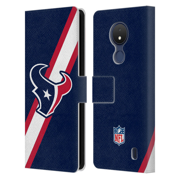 NFL Houston Texans Logo Stripes Leather Book Wallet Case Cover For Nokia C21