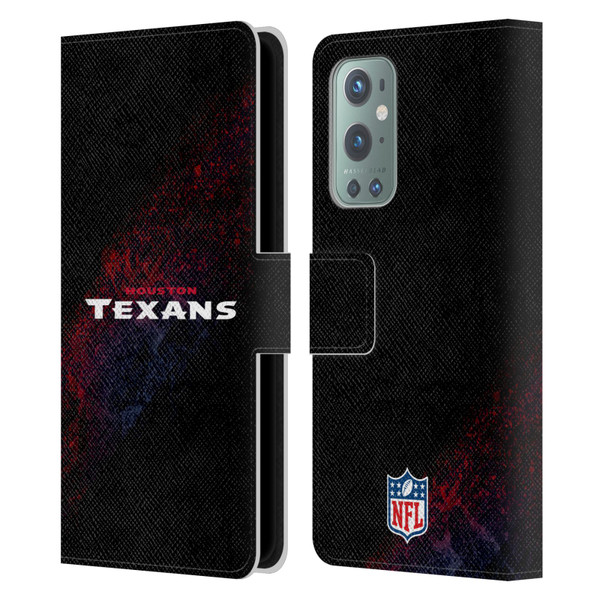 NFL Houston Texans Logo Blur Leather Book Wallet Case Cover For OnePlus 9