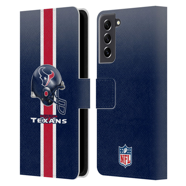 NFL Houston Texans Logo Helmet Leather Book Wallet Case Cover For Samsung Galaxy S21 FE 5G