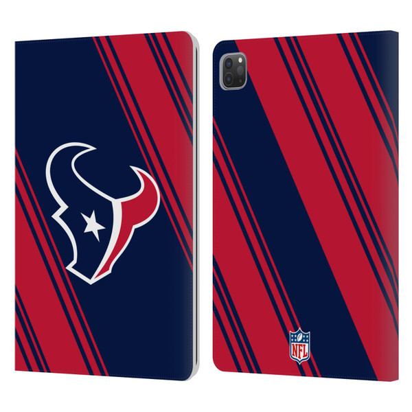 NFL Houston Texans Artwork Stripes Leather Book Wallet Case Cover For Apple iPad Pro 11 2020 / 2021 / 2022