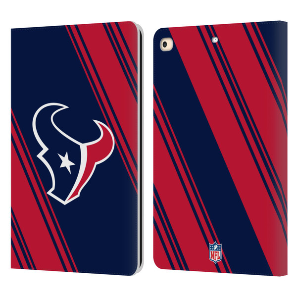 NFL Houston Texans Artwork Stripes Leather Book Wallet Case Cover For Apple iPad 9.7 2017 / iPad 9.7 2018