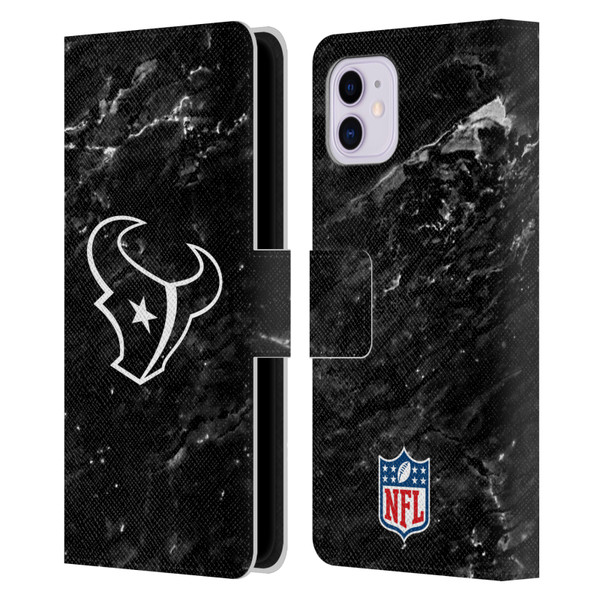NFL Houston Texans Artwork Marble Leather Book Wallet Case Cover For Apple iPhone 11