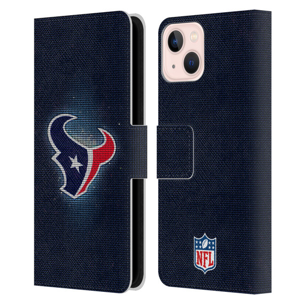 NFL Houston Texans Artwork LED Leather Book Wallet Case Cover For Apple iPhone 13