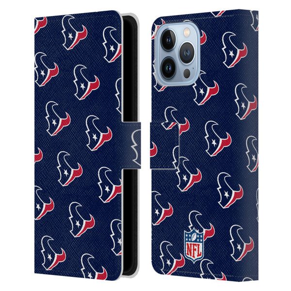 NFL Houston Texans Artwork Patterns Leather Book Wallet Case Cover For Apple iPhone 13 Pro Max