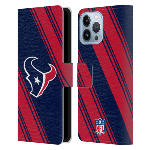 NFL Houston Texans Artwork Stripes Leather Book Wallet Case Cover For Apple iPhone 13 Pro Max