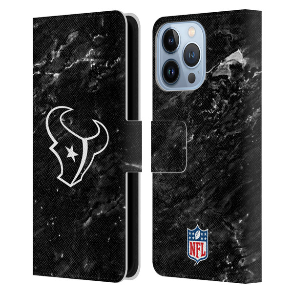 NFL Houston Texans Artwork Marble Leather Book Wallet Case Cover For Apple iPhone 13 Pro