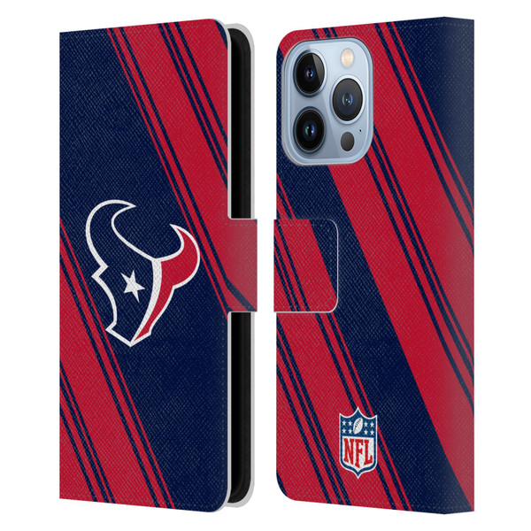 NFL Houston Texans Artwork Stripes Leather Book Wallet Case Cover For Apple iPhone 13 Pro