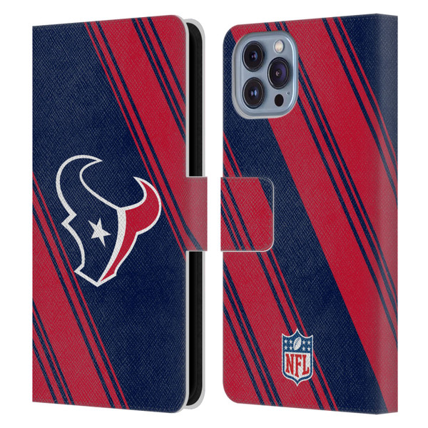 NFL Houston Texans Artwork Stripes Leather Book Wallet Case Cover For Apple iPhone 14
