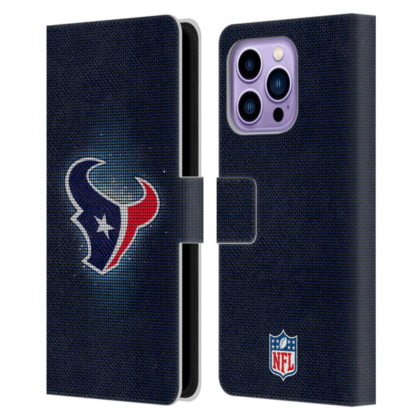 NFL Houston Texans Artwork LED Leather Book Wallet Case Cover For Apple iPhone 14 Pro Max