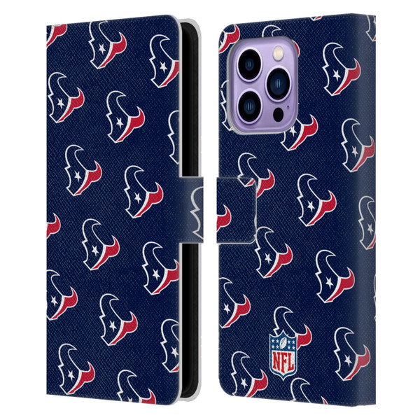 NFL Houston Texans Artwork Patterns Leather Book Wallet Case Cover For Apple iPhone 14 Pro Max