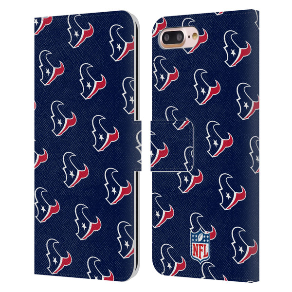NFL Houston Texans Artwork Patterns Leather Book Wallet Case Cover For Apple iPhone 7 Plus / iPhone 8 Plus