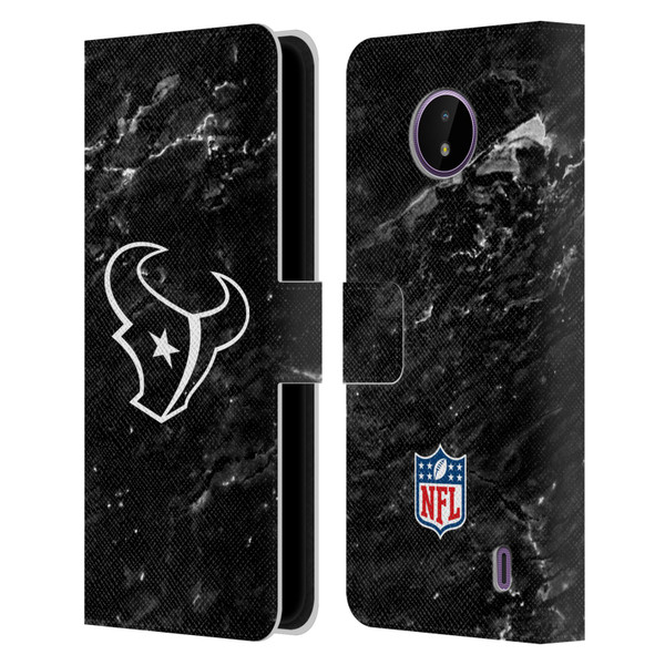 NFL Houston Texans Artwork Marble Leather Book Wallet Case Cover For Nokia C10 / C20