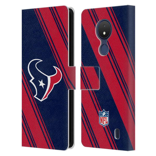 NFL Houston Texans Artwork Stripes Leather Book Wallet Case Cover For Nokia C21