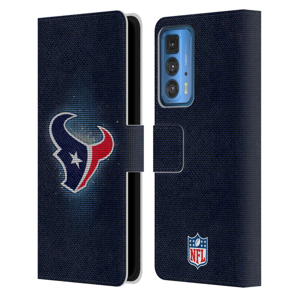 NFL Houston Texans Artwork LED Leather Book Wallet Case Cover For Motorola Edge 20 Pro