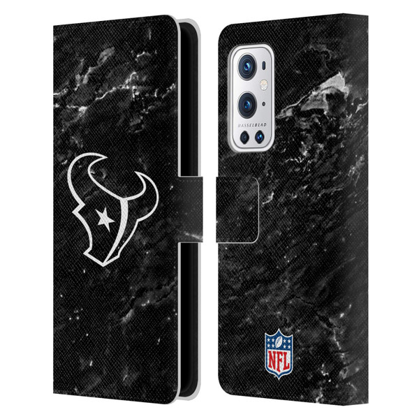 NFL Houston Texans Artwork Marble Leather Book Wallet Case Cover For OnePlus 9 Pro