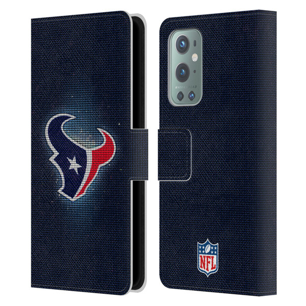 NFL Houston Texans Artwork LED Leather Book Wallet Case Cover For OnePlus 9