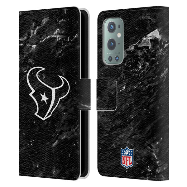 NFL Houston Texans Artwork Marble Leather Book Wallet Case Cover For OnePlus 9