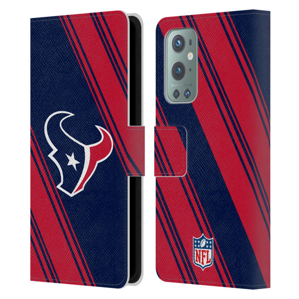 NFL Houston Texans Artwork Stripes Leather Book Wallet Case Cover For OnePlus 9