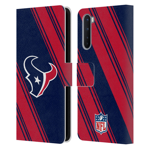 NFL Houston Texans Artwork Stripes Leather Book Wallet Case Cover For OnePlus Nord 5G
