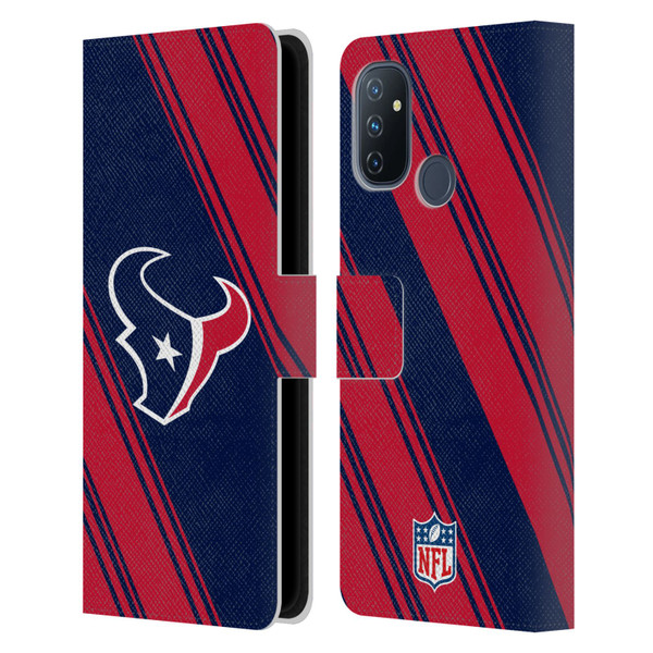 NFL Houston Texans Artwork Stripes Leather Book Wallet Case Cover For OnePlus Nord N100