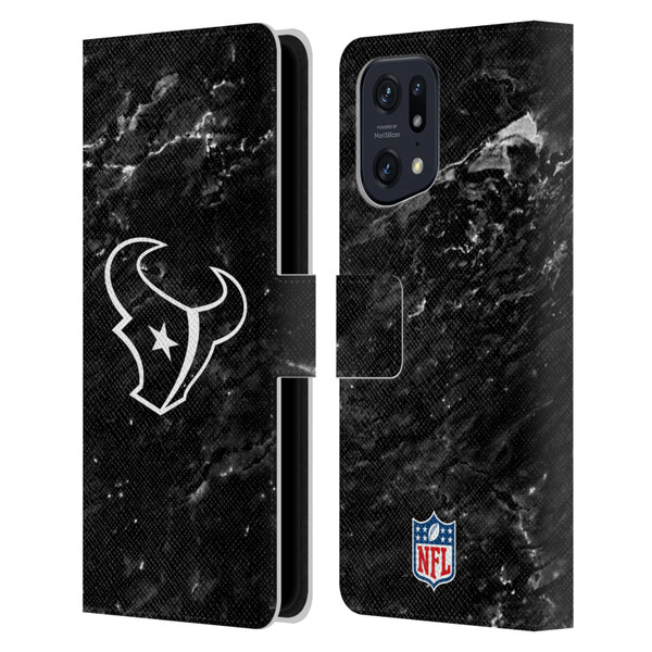 NFL Houston Texans Artwork Marble Leather Book Wallet Case Cover For OPPO Find X5
