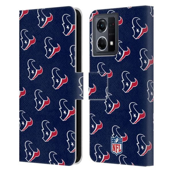 NFL Houston Texans Artwork Patterns Leather Book Wallet Case Cover For OPPO Reno8 4G