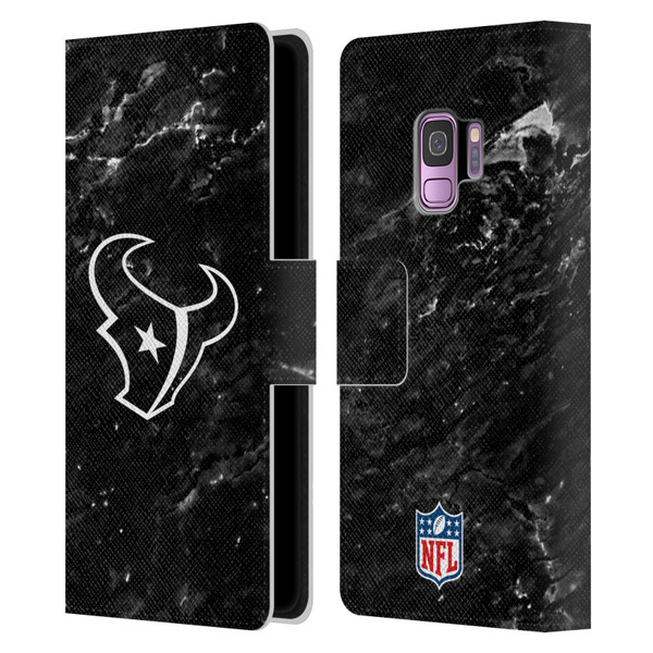 NFL Houston Texans Artwork Marble Leather Book Wallet Case Cover For Samsung Galaxy S9