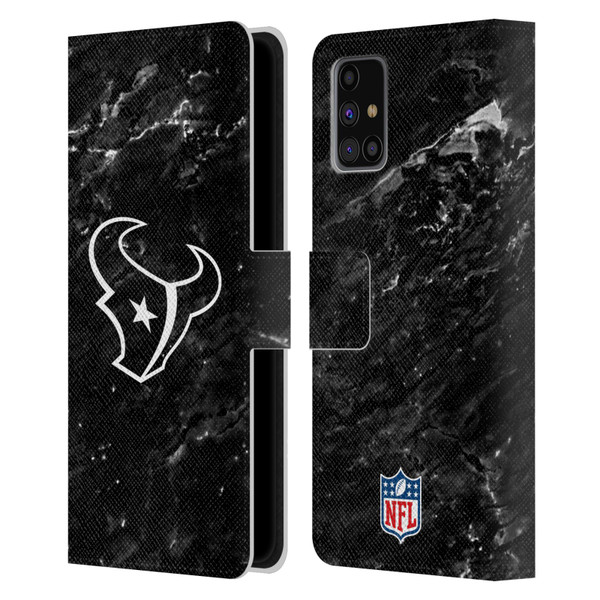NFL Houston Texans Artwork Marble Leather Book Wallet Case Cover For Samsung Galaxy M31s (2020)