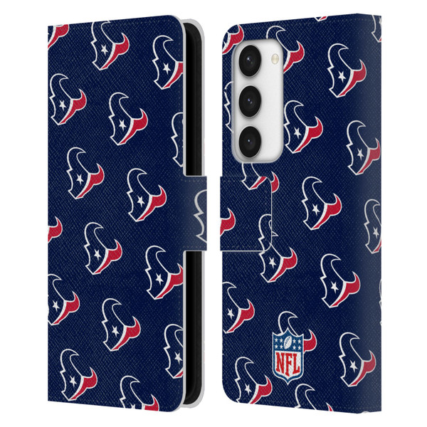 NFL Houston Texans Artwork Patterns Leather Book Wallet Case Cover For Samsung Galaxy S23 5G
