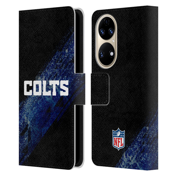 NFL Indianapolis Colts Logo Blur Leather Book Wallet Case Cover For Huawei P50
